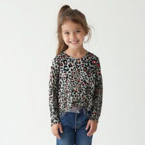 💕NWT Justice pyjama Leopard Print Long Sleeve Top S